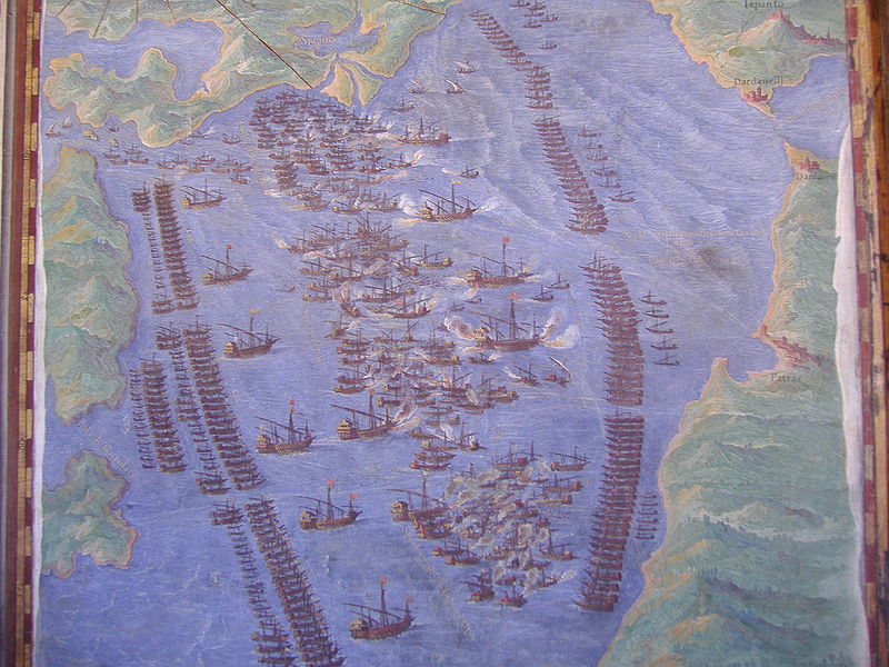 A batalha de Lepanto, da Galleria delle Carte Geografiche, Musei Vaticani.