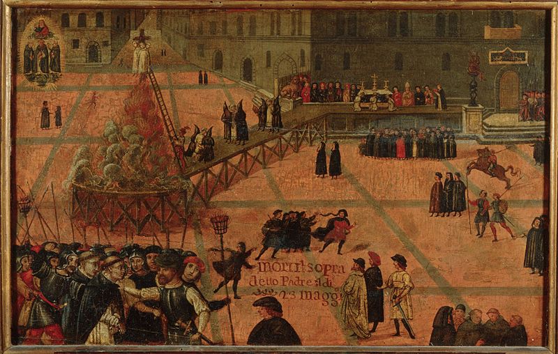 Execuzione di Girolamo Savonarola - Filippo Dolciati - 1519 - Museo di San Marco Imagem: Wikipedia Commons